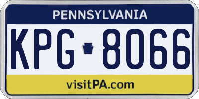 PA license plate KPG8066