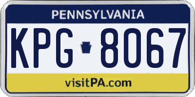PA license plate KPG8067