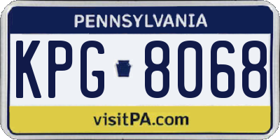 PA license plate KPG8068