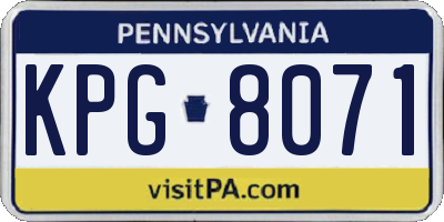 PA license plate KPG8071