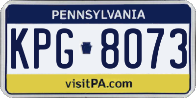PA license plate KPG8073