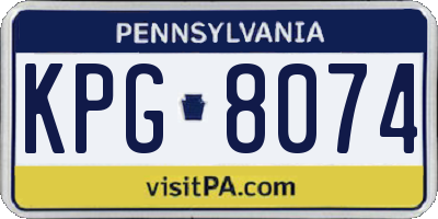 PA license plate KPG8074