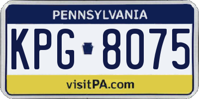 PA license plate KPG8075