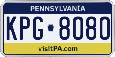 PA license plate KPG8080