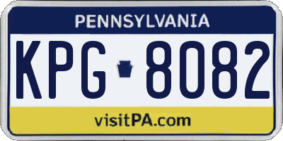 PA license plate KPG8082