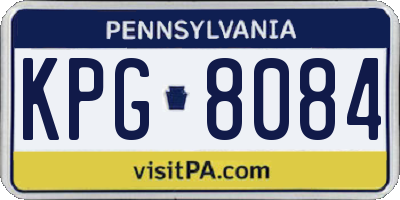 PA license plate KPG8084