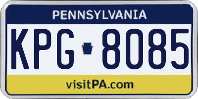 PA license plate KPG8085