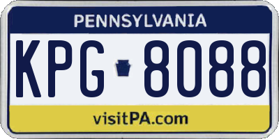 PA license plate KPG8088