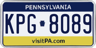 PA license plate KPG8089
