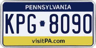 PA license plate KPG8090