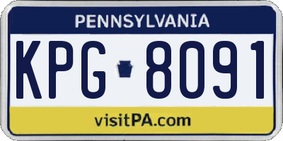PA license plate KPG8091