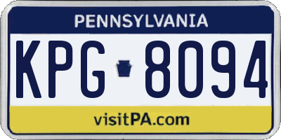 PA license plate KPG8094