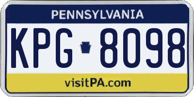 PA license plate KPG8098