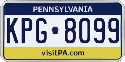 PA license plate KPG8099