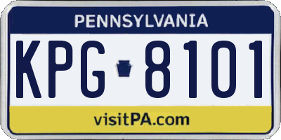 PA license plate KPG8101