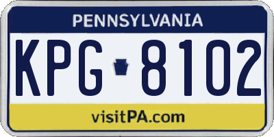 PA license plate KPG8102