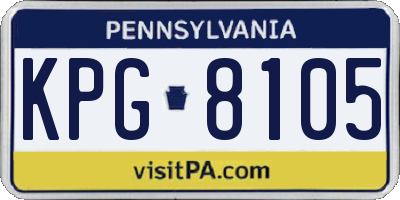 PA license plate KPG8105