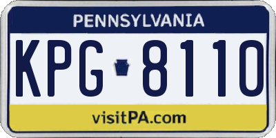 PA license plate KPG8110