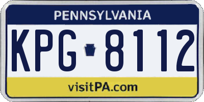 PA license plate KPG8112