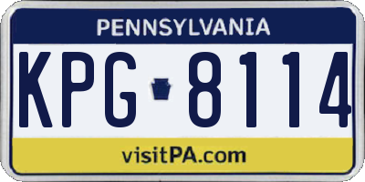 PA license plate KPG8114