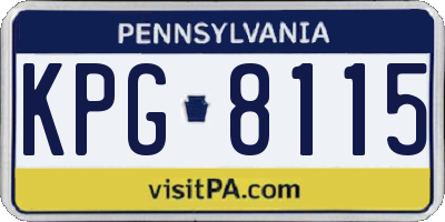PA license plate KPG8115