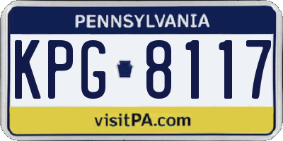 PA license plate KPG8117