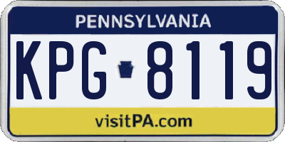 PA license plate KPG8119