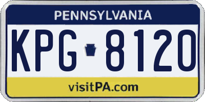 PA license plate KPG8120