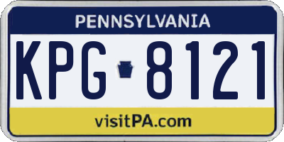 PA license plate KPG8121