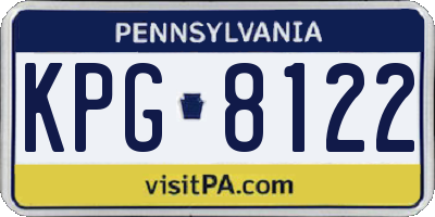 PA license plate KPG8122
