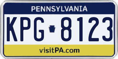 PA license plate KPG8123