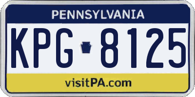 PA license plate KPG8125