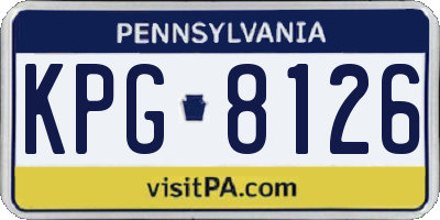PA license plate KPG8126