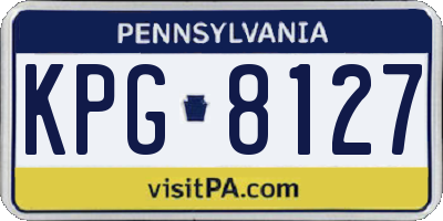 PA license plate KPG8127