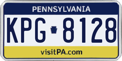 PA license plate KPG8128