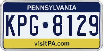 PA license plate KPG8129