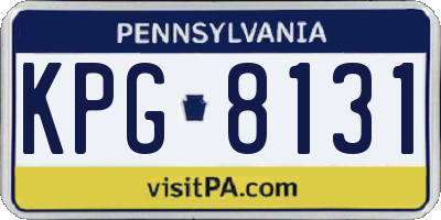 PA license plate KPG8131
