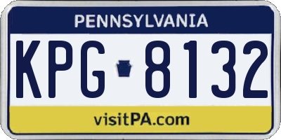 PA license plate KPG8132