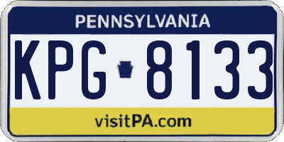 PA license plate KPG8133