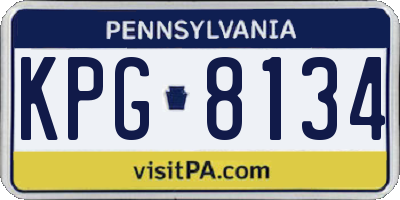 PA license plate KPG8134