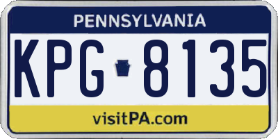 PA license plate KPG8135