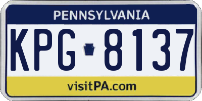 PA license plate KPG8137