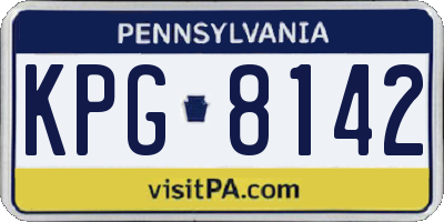 PA license plate KPG8142