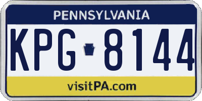 PA license plate KPG8144