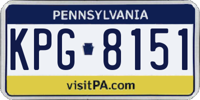 PA license plate KPG8151