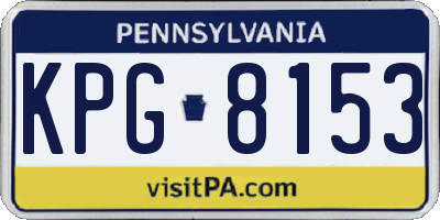 PA license plate KPG8153