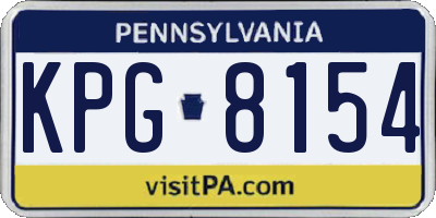 PA license plate KPG8154