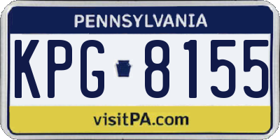 PA license plate KPG8155