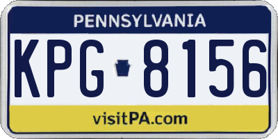 PA license plate KPG8156