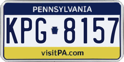 PA license plate KPG8157